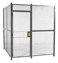 RAPIDWIRE Welded Partition Cage: 8 ft W x 10 ft D 8 ft H, Gray, 4 Sides, Powder-Coated (MPN 81084W). Key specifications — attr1283235: Yes; attr1283272: RAPIDWIRE; attr1283267: Welded; attr1283268: Complete Wire Security Cages; attr1283246: Keyed Different Cylinder; attr1283240: In; attr1283243: Yes; attr1283254: No.