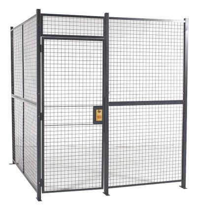 RAPIDWIRE Welded Partition Cage: 8 ft W x 10 ft D 8 ft H, Gray, 4 Sides - WireCrafters Welded-Wire