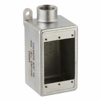 CALBRITE Electrical Box: Stainless Steel, Rectangular, 1 Gangs, 3/4 in Hub Size, 25 cu in Capacity (MPN S60700FD00). Key specifications — Color: Gray; Brand: CALBRITE.
