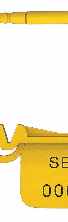 UNIVERSEAL Padlock Seals: Yellow, Plastic, 15 lb Breaking Strength, 1 1/4 in Hasp Lg, 50 PK (MPN UFLEX YELLOW50). Key specifications — Brand: UNIVERSEAL; Marking Color: Black; Marking Included: Numbers; Marking Message: Sealed; Marking Numbering: Sequential; Lock Material: Plastic.