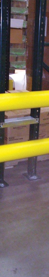 IDEAL SHIELD Guard Rail System: Mid-Rail Included, Straight, 36 in Top Rail Ht, 18 in Mid-Rail Ht (MPN HGR-2-096-36-P). Key specifications — Color: Yellow; Material: Steel; Rail Mounting Style: Floor Mounted; Includes Mid-Rail: Mid-Rail Included.