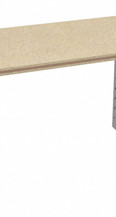 TENNSCO Workbench: Fixed Ht, Shop Top, 72 in x 30 in, 1, 500 lb Overall Load Capacity - Dual Pedestal Workbenches