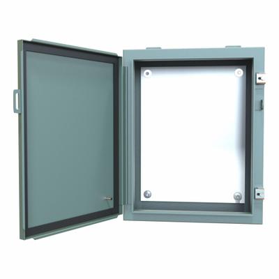 HAMMOND Electrical Enclosure: Steel, 20 in x 16 in x 6 in, NEMA 12/13, w/Panel - Steel Dust-Tight Enclosures