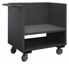 APPROVED VENDOR Raised-Platform Box Truck: 1,200 lb, 54 1/2 in L x 30 3/8 in W x 41 1/2 in H, Flat (MPN 3SLT-EX3048-2K-6PU-95). Key specifications — Material: Steel; Color: Gray; Brand: APPROVED VENDOR; Caster/Wheel Configuration: (2) Swivel.