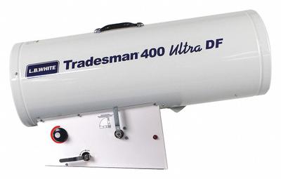 L.B. WHITE Portable Forced Air Gas Heater: 400,000 BtuH Heating Capacity Output - Direct-Fired Portable Gas Torpedo Heaters