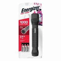 ENERGIZER Flashlight: 1,000 lm, 4 hr Run Time at Max. Brightness, 200 m Max Beam, 2 Light Outputs (MPN ENPMHT61). Key specifications — Brand: ENERGIZER; Switch Location: Tail; Battery Requirements - Broad: Includes 6 AA.