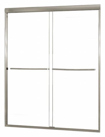 FOREMOST Shower Door: 42 in Min. Door Wd, 46 in Max. Door Wd, 65 in Overall Ht - Double-Sliding Shower Doors