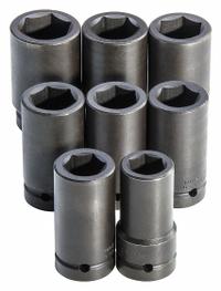 PROTO Impact Socket Set: 1 in Drive Size, Small Set (0-50 pieces) Set Size, 8 Pieces, (8) 6-Point (MPN J76104). Key specifications — attr1204251: PROTO; attr1215453: 1 in; attr1215454: 27 mm to 41 mm.