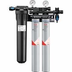 EVERPURE Water Filtration System: 5 micron, 4 gpm, FNPT, 29 3/4 in Overall Ht, 18,600 gal, Carbon (MPN EV976122 -75). Key specifications — Brand: EVERPURE; Reduces: Chloramine; Filter Media: Carbon.