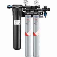 EVERPURE Water Filtration System: 5 micron, 4 gpm, FNPT, 29 3/4 in Overall Ht, 18,600 gal, Carbon (MPN EV976122 -75). Key specifications — Brand: EVERPURE; Reduces: Chloramine; Filter Media: Carbon.