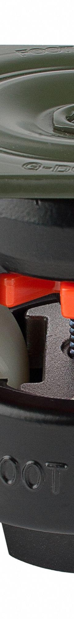 FOOT MASTER Plate Caster: Polyurethane Tread, 63 mm Wheel Dia, 103 mm Mounting Ht, Medium Duty (MPN GD-80-F-HUP-FBL). Key specifications — Brand: FOOT MASTER; Frame Color: Black.
