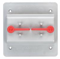 CANTEX Weatherproof Cover: PVC, FS, Toggle Switches, 2 Gangs, 3 in Overall Ht, 4 13/16 in Overall Wd (MPN 5133331). Key specifications — Brand: CANTEX; Color: Gray; Compatible with Product Type: Toggle Switches; Compatible with Series: FS; Mounting Orientation: Vertical.