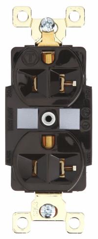 BRYANT Receptacle: Duplex, 5-20, Brown, 125V AC, 20 A, 2 Pole / 3 Wire (MPN BRY5362)