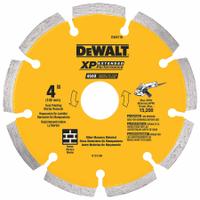 DEWALT Diamond Saw Blade: 4 in Blade Dia., 5/8 in Arbor Size, Dry, For Angle Grinder/Masonry Saw (MPN DW4710). Key specifications — attr1097734: Dry; attr1097738: Angle Grinder; attr1097751: DEWALT.