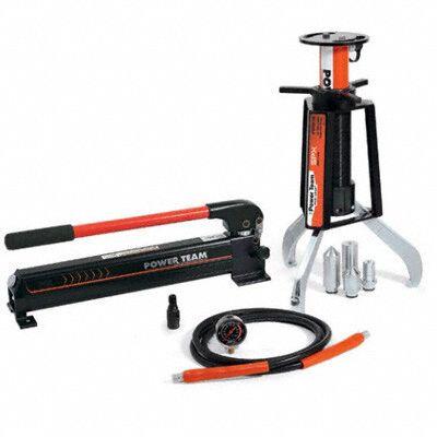 POSI LOCK Hydraulic Ram Puller: 5 ton Capacity with Attachments - Caged Ram Pullers