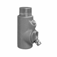 Sealing Fitting - Vertical: Aluminum, 3 in Trade Size, Male to Female, 8 1/8 in Overall Lg (MPN EYDM-300AL). Key specifications — Brand: APPLETON ELECTRIC; Finish: Powder Coated; Connection Type: Threaded; Thread Gender: Male to Female; Ends - Hazardous Fittings: 3 in FNPT x 3 in MNPT; Material: Aluminum; Hazardous Location Rating: Class III; Thread Type: NPT.