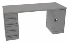 TENNSCO Workbench: Fixed Ht, Steel, 72 in x 30 in, 1,800 lb Overall Load Capacity, Gray (MPN MWB-2-3072S). Key specifications — Brand: TENNSCO.