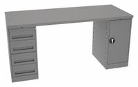 TENNSCO Workbench: Fixed Ht, Steel, 72 in x 30 in, 1,800 lb Overall Load Capacity, Gray (MPN MWB-2-3072S). Key specifications — Brand: TENNSCO.