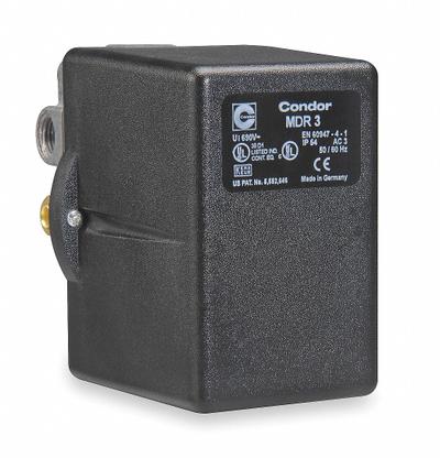 CONDOR USA, INC Pressure Switch: Std, 40 psi – 360 psi, (3) 1/4" FNPT/3/8" FNPT - General Purpose Pressure Switches for Air & Water