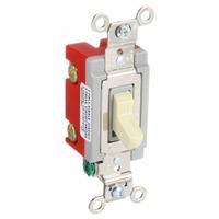 HUBBELL Wall Switch: Toggle Switch, Double Pole, Maintained, Ivory, 120/277V AC, 20 A (MPN HBL1222I). Key specifications — Illuminated: No; Voltage Rating: 120/277V AC.