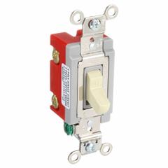HUBBELL Wall Switch: Toggle Switch, Double Pole, Maintained, Ivory, 120/277V AC, 20 A (MPN HBL1222I). Key specifications — Illuminated: No; Voltage Rating: 120/277V AC.