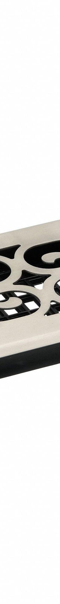 Floor Register: Floor, 13 1/2 in H, 5 1/2 in W, Decorative, Brushed, Nickel, Steel Grille, One-Way (MPN SPH412-NKL). Key specifications — Adjustable Blades: No; Brand: DECOR GRATES; Airflow Directions: One-Way; Grille Color: Nickel.