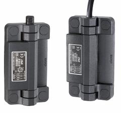 ELESA Hinged Safety Interlock Switch: CFSW Series, Back Output, 1NO/3NC, 5 m Cable Lg (MPN CFSW.110-6-1NO+3NC-F-B-5). Key specifications — Brand: ELESA; Termination: 8 Pin Connector; AC Contact Rating: 0.75 A @ 240 V.