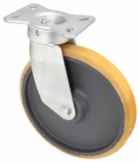 APPROVED VENDOR Plate Caster: Swivel, Polyurethane, 10 in Wheel Dia, 1 3/4 in Wheel Wd, Rectangle (MPN TSH250PT1HT24). Key specifications — Wheel/Tread Color: Tan; Brand: APPROVED VENDOR; Roll Up: Swivel.