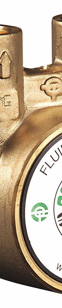 FLUID-O-TECH Rotary Vane Pump: Direct Drive, Low-Lead Brass Body, 3/8" NPT, 90 gph Max. Flow (MPN PA 301). Key specifications — Vane Material: Carbon; NSF 169 Listed: Yes; Relief Valve Type Included: Standard; Brand: FLUID-O-TECH; Strainer: Not Included; Ports: 3/8" NPT; Relief Valve Type: Standard.