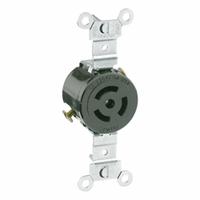 LEVITON Locking Receptacle: Non-NEMA, Black, 125/250V AC, 10 A_15 A Current Rating, 3 Poles, 3 Wires (MPN 7582). Key specifications — Brand: LEVITON.