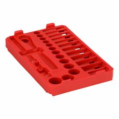 MILWAUKEE PACKOUT Socket Tray: 7 11/16 in W x 12 in D x 1 5/8 in H, Plastic, Red (MPN 48-22-9481T). Key specifications — attr1120253: MILWAUKEE; attr1120340: Plastic; attr1120341: Red.