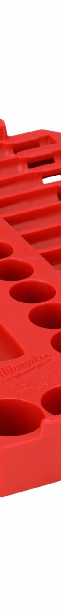 MILWAUKEE PACKOUT Socket Tray: 7 11/16 in W x 12 in D x 1 5/8 in H, Plastic, Red (MPN 48-22-9481T). Key specifications — attr1120253: MILWAUKEE; attr1120340: Plastic; attr1120341: Red.
