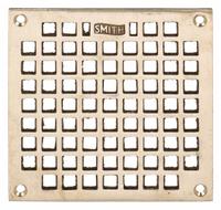 JAY R. SMITH MFG. CO Grate: A, Square, 6 in Overall Wd, 2 1/4 in Overall Ht, Nickel Bronze, Bronze (MPN B06NBG). Key specifications — Finish: Nickel Bronze; Brand: JAY R. SMITH MFG. CO; Color Family: Bronze.