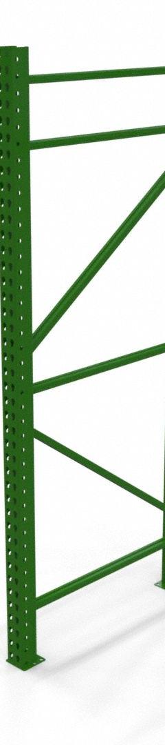 HUSKY RACK & WIRE Upright Frame: Teardrop, 16 ft Overall Ht, 48 in, Green, Steel (MPN IU24480192). Key specifications — Color: Green; Includes: 3 in x 3 in Post; Brand: HUSKY RACK & WIRE.