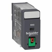 SCHNEIDER Relay: Socket Mounted, 10 A Current Rating, 230V AC, SPDT, 5 Pins/Terminals, H Socket (MPN RXG11P7). Key specifications — Brand: SCHNEIDER; Base Type: Square; Mounting Style: Plug-In; Pin Shape: Flat; Electrical Connection: Quick-Connect; Manufacturer Part Number: RXG11P7; Series: Harmony™ RXG Series.