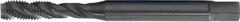 CLEVELAND Spiral Flute Tap: #2-56 UNC, 2B, 3 Flute, Semi-Bottoming Chamfer, Black Oxide Cobalt (MPN C98101)