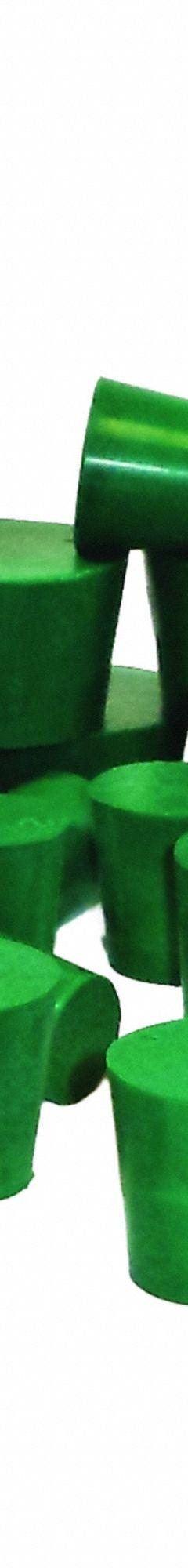 Stopper: Neoprene, 000 Stopper Size, 8 mm Bottom Dia, 13 mm Top Dia, 25 mm Overall Ht, Green (MPN NST000-S). Key specifications — Brand: UNITED SCIENTIFIC SUPPLIES INC; Color: Green; Stopper Size: 000; Material: Neoprene.
