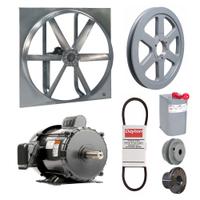 Exhaust/Supply Fan: Belt Drive, 48 in Blade, 2 hp, Totally Enclosed, 115/230V AC, 1 ph, Unassembled (MPN 7AR43). Key specifications — Brand: DAYTON; Motor Enclosure: Totally Enclosed Fan Cooled; Nameplate Voltage: 115/230V AC; Enclosure Design: Totally Enclosed Motor.