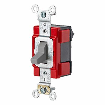 LEVITON Wall Switch: Toggle Switch, Single Pole, Maintained, Gray, 120/277V AC - Toggle Wall Switches