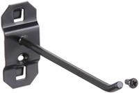 APPROVED VENDOR Single Rod Pegboard Hook: 4 1/2 in x 1 in, Screw-In, Surface, Black (MPN 5TPK4). Key specifications — Mounting Type: Surface; Color: Black; Accessory Type: 30-Degree Single Hook; Locking System: Screw-In; Brand: APPROVED VENDOR.