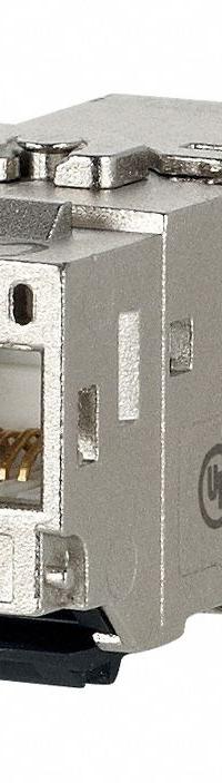METZ CONNECT Keystone Module: Cat6A, Data/HDBaseT/Power, 8 Poles, Straight, Cable, Female Straight (MPN 130B21-E). Key specifications — Housing Material: Zinc Die-Cast; Mounting Type: Cable; Connector Color: Metallike; Performance Category: Cat6A; Application: HDBaseT; Connection Type: Insulation Displacement; Connector Gender: Female; Connector Orientation: Straight.