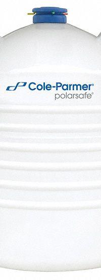 COLE-PARMER Cryogenic Dewar: 35 L Capacity, 18 1/4 in Overall Dia, 27 3/8 in Overall Ht, Aluminum (MPN 4426067). Key specifications — Brand: COLE-PARMER; Material: Aluminum; Includes: Level Rulers; Included Safety Features: Lockable.