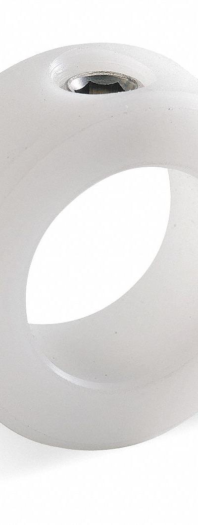 Dayton Shaft Collar: 1-Piece, Set Screw, 1/4 in Bore Dia, 5/8 in Collar Outside Dia - Plastic Shaft Collars