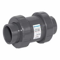 HAYWARD Ball Check Valve: Ball, Inline Valve Body, PVC, 1 1/2 in Pipe Size, Flange x Flange, EPDM (MPN TC10150F). Key specifications — Brand: HAYWARD.