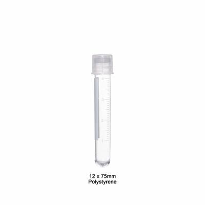 APPROVED VENDOR Culture Tube: Culture Tube, Polystyrene, 5 mL Capacity - mL, Round, Colorless - Plastic Culture Tubes