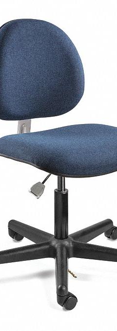 ESD Task Chair: Fabric, Armless, Ht Range 17 in to 22 in, 18 in Seat Wd, 18 in Seat Dp, 5 Casters (MPN V800SHC). Key specifications — Base Material: Nylon; Brand: BEVCO; Product Type: ESD Task Chair; ESD-Safe: ESD-Safe.