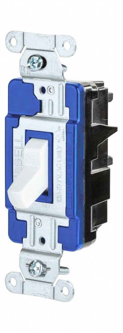 HUBBELL Wall Switch: Toggle Switch, 3-Way, Maintained, White, 120/277V AC, 15 A - Toggle Wall Switches