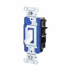 HUBBELL Wall Switch: Toggle Switch, 3-Way, Maintained, White, 120/277V AC, 15 A (MPN CSB315STW). Key specifications — Illuminated: No; Voltage Rating: 120/277V AC.