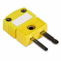 OMEGA Temperature Probe Connectors & Adapters: Plug, For Type K Thermocouple Type, Mini Plug, 2 Pins (MPN SMPW-K-M). Key specifications — attr1432251: No Clamp Included; attr1432252: Write-On Window Included; attr1432255: Flat; attr1276097: Plug; attr1276100: Chromel; attr1276082: Mini Plug; attr1276092: OMEGA; attr1276087: Yellow.