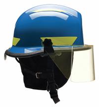 BULLARD Fire/Rescue Helmet: Blue, Modern Rear Brim, Chin Strap, 4-Point Sure-Lock(R) Ratchet (MPN URXBLR330). Key specifications — Color: Blue; Chin Strap: Yes; Brand: BULLARD; Style: Modern Rear Brim; Suspension: 4-Point Sure-Lock(R) Ratchet.